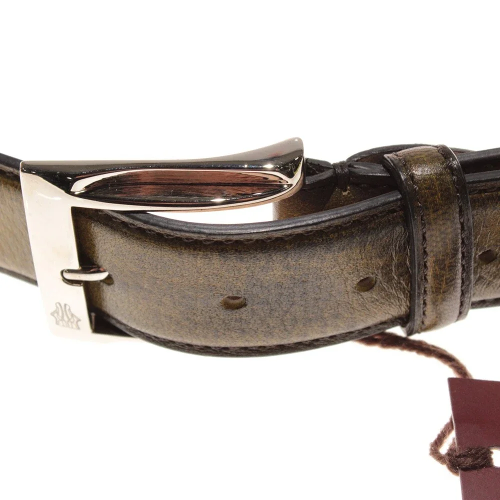Di Bianco NWT Cut to Size Dress Belt In Green Pebbled Leather One Size